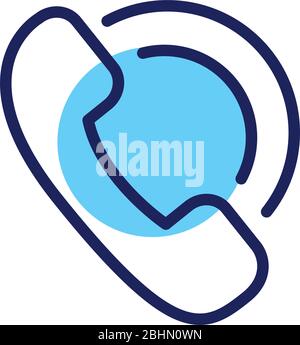 call service line and fill style Stock Vector