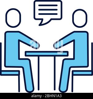 men avatars silhouettes with speech bubbles line and fill style Stock Vector