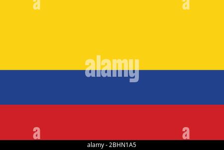 Colombia flag vector graphic. Rectangle Colombian flag illustration. Colombia country flag is a symbol of freedom, patriotism and independence. Stock Vector