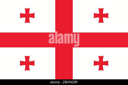 Georgia flag vector graphic. Rectangle Georgian flag illustration. Georgia country flag is a symbol of freedom, patriotism and independence. Stock Vector