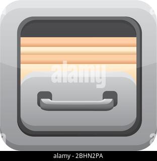 files cabinet app button menu isolated icon Stock Vector