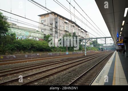 Traintracks near redfern station sydney metro train Stock Photo