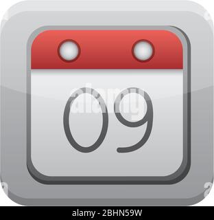 calendar app button menu isolated icon Stock Vector