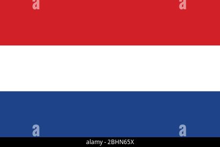 Netherlands flag vector graphic. Rectangle Dutch flag illustration. Netherlands country flag is a symbol of freedom, patriotism and independence. Stock Vector