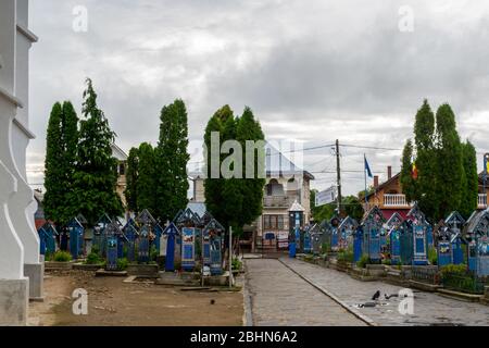 The entrance to the Merry Cemetery, Sapanta, Romania Stock Photo