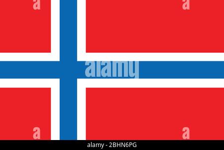 Norway flag vector graphic. Rectangle Norwegian flag illustration. Norway country flag is a symbol of freedom, patriotism and independence. Stock Vector