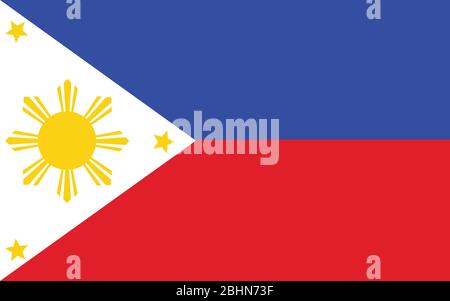 Philippines flag vector graphic. Rectangle Filipino flag illustration. Philippines country flag is a symbol of freedom, patriotism and independence. Stock Vector