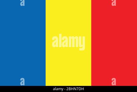 Romania flag vector graphic. Rectangle Romanian flag illustration. Romania country flag is a symbol of freedom, patriotism and independence. Stock Vector