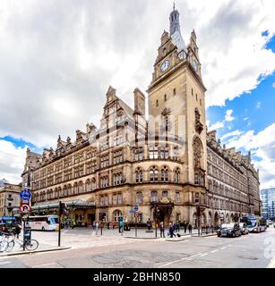 Glasgow Central Railway Station Building on the Corner of Gordon Street (L) and Hope Street (R) in Glasgow Scotland Stock Photo