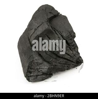 many pieces of charcoal isolated on white background Stock Photo