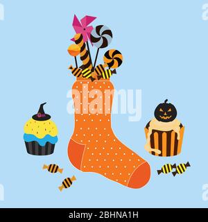 Halloween Cupcakes and Treats Vector Stock Vector