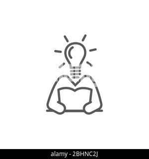 Knowledge line icon on white background Stock Vector