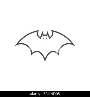 Bat related vector thin line icon. Stock Vector