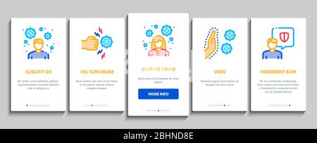 Immunity Onboarding Elements Icons Set Vector Stock Vector