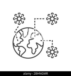 Pandemia related vector thin line icon Stock Vector