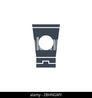Sunscreen related vector glyph icon. Stock Vector