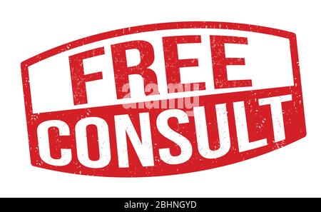 Free consult grunge rubber stamp on white background, vector illustration Stock Vector