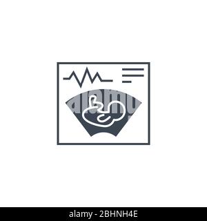 Ultrasound related vector glyph icon. Stock Vector
