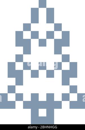 Tree Pixel 8 Bit Video Game Art Icon Stock Vector