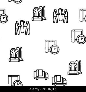 Carpet Cleaning Washing Seamless Pattern Vector Stock Vector