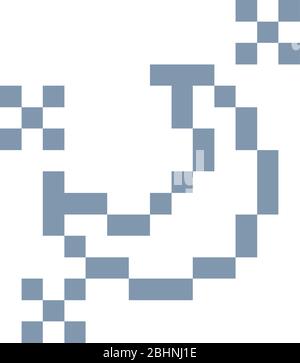 Moon and Stars Pixel 8 Bit Video Game Art Icon Stock Vector