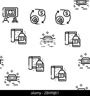 Carpet Cleaning Washing Seamless Pattern Vector Stock Vector