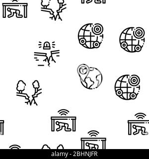 Earthquake Disaster Seamless Pattern Vector Stock Vector