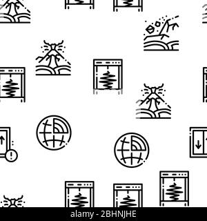 Earthquake Disaster Seamless Pattern Vector Stock Vector