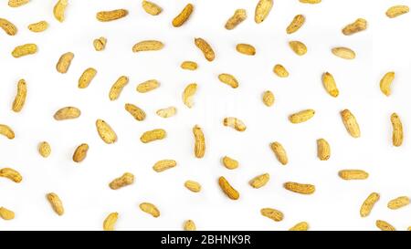 Close up boiled peanuts isolated white background Stock Photo