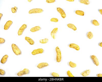Close up boiled peanuts isolated white background Stock Photo