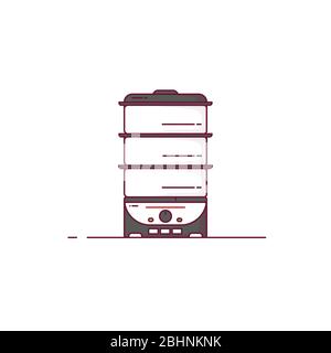 Kitchen steamer line style Stock Vector