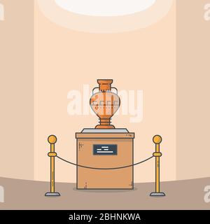 Ancient vase line style vector Stock Vector
