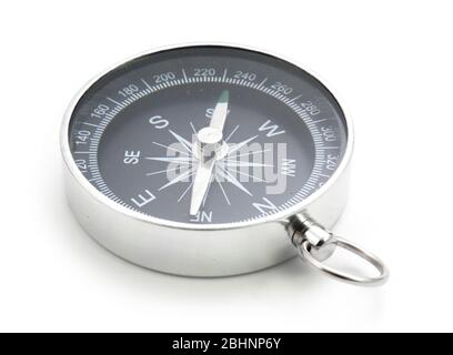 close up black compass isolated on white Stock Photo