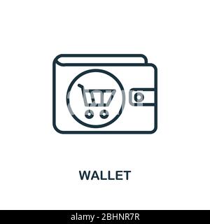 Wallet icon. Line style simple element from e-commerce icons collection. Pixel perfect simple wallet icon for web design, apps, software, print usage Stock Vector