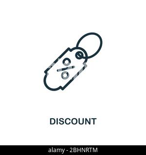 Discount icon. Line style simple element from e-commerce icons collection. Pixel perfect simple discount icon for web design, apps, software, print Stock Vector