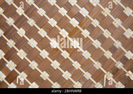 Handcraft of bamboo weave pattern for background Stock Photo