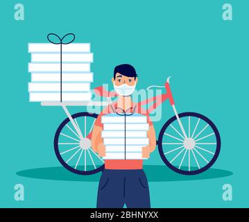 https://l450v.alamy.com/450v/2bhnyxx/delivery-service-worker-using-face-mask-in-bicycle-2bhnyxx.jpg