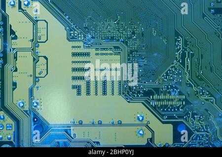 Circuit board texture close up. Panel, microelectronic, motherboard digital chip. Tech science background Stock Photo