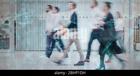 Anonymous group of business people in the office as a network and connection concept Stock Photo