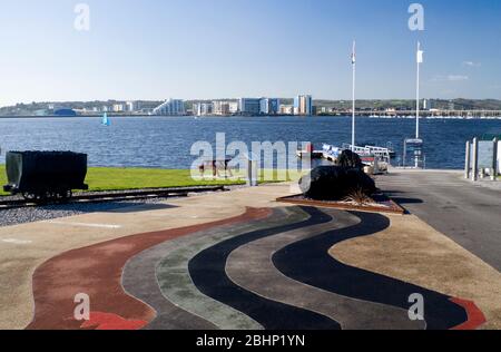 coal mining display, cardiff bay barrage, cardiff, south wales. Stock Photo