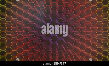 Spectrum colorfull hexagonal texture. Abstract background for design. Stock Photo