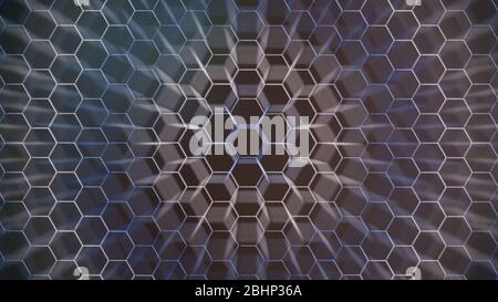 Blue and white hexagonal texture. Abstract background for design. Stock Photo