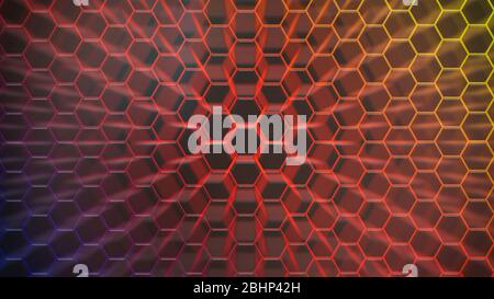 Spectrum colorfull hexagonal texture. Abstract background for design. Stock Photo