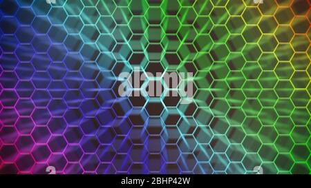 Spectrum colorfull hexagonal texture. Abstract background for design. Stock Photo