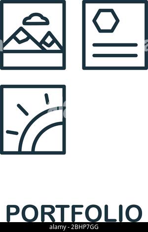 Portfolio icon. Simple line element Portfolio symbol for templates, web design and infographics Stock Vector