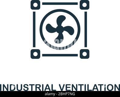 Industrial Ventilation icon. Simple illustration from ventilation equipment collection. Creative Industrial Ventilation icon for web design, templates Stock Vector