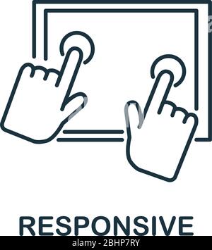 Responsive icon. Simple line element Responsive symbol for templates, web design and infographics Stock Vector