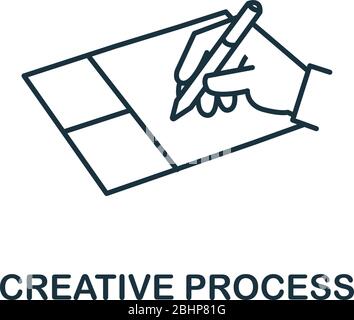 Creative Process icon. Simple line element Creative Process symbol for templates, web design and infographics Stock Vector