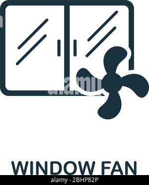 Window Fan icon. Simple illustration from ventilation equipment collection. Creative Window Fan icon for web design, templates, infographics and more Stock Vector