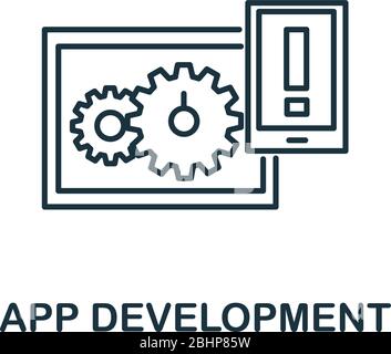 App Development icon. Simple line element App Development symbol for templates, web design and infographics Stock Vector
